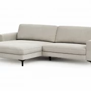 Ecksofa Oviedo – Longchair links mit 1,5-Sitzer, Stoff, Natur