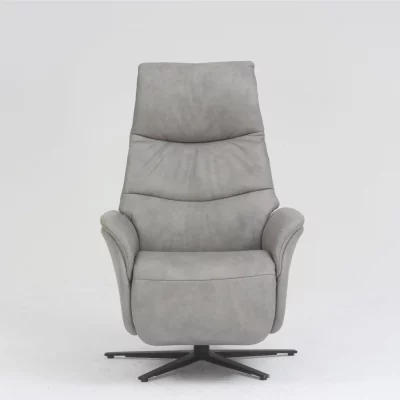 Sessel – Relaxfunktion, Leder, Grau