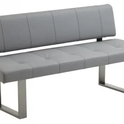 Design-Bank EM Zadar – Breite ca. 180, Leder, Hellgrau