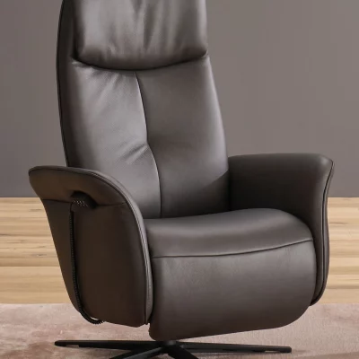 Fernsehsessel EM Dortmund – Relaxfunktion 1-motorig, Leder, braun