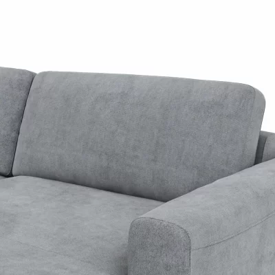 Wohnlandschaft Oviedo – Ecke links mit 2-Sitzer und Longchair rechts, Stoff, Grau