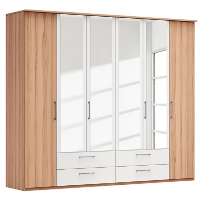 Drehtürenschrank Viana – B. ca. 270 cm, Furnier, Kernbuche, Weiß