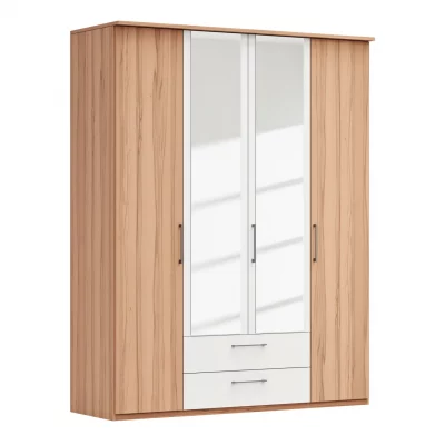 Drehtürenschrank Viana – B. ca. 180 cm, Furnier, Kernbuche, Weiß