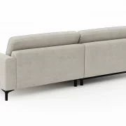 Ecksofa Oviedo – Longchair links mit 1,5-Sitzer, Stoff, Natur