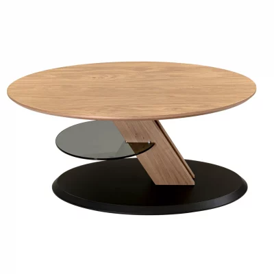 Couchtisch – höhenverstellbar, LBH. ca. 95x65x48-65 cm, Wildeiche