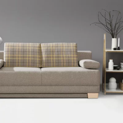 Querschläfer – Schlaffunktion mit Bettkasten, Stoff, Taupe