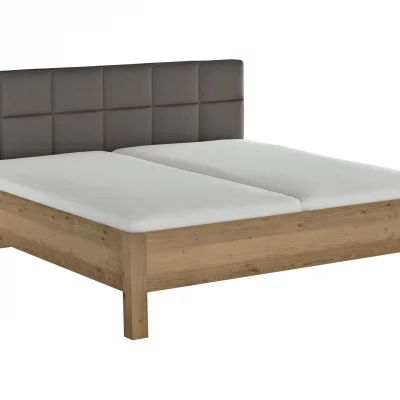 Bett Viana – Liegefläche ca. 200×200 cm, Balkeneiche furniert, Kunstleder Anthrazit