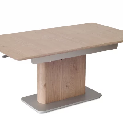 Couchtisch – ausziehbar/höhenverstellbar, LBH. ca. 120x70x54cm, Wildeiche, Echtholz furniert