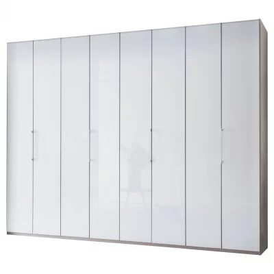 Drehtürenschrank – B. ca. 300 cm, Glas Weiß
