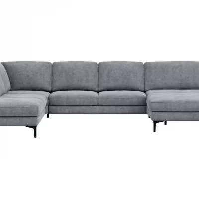 Wohnlandschaft Oviedo – Ecke links mit 2-Sitzer und Longchair rechts, Stoff, Grau