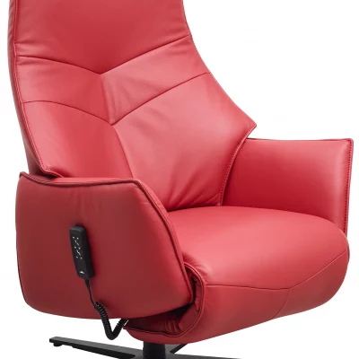 Fernsehsessel EM Hannover – Relaxfunktion (1-motorisch), Leder, Kirsche