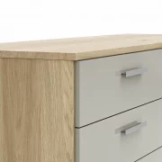 Kommode Viana – Balkeneiche furniert, Taupe