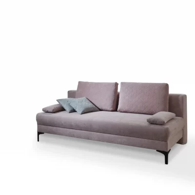 Querschläfer – 2-Sitzer mit Schlaffunktion inkl. zwei Rückenkissen, Stoff, Rosè