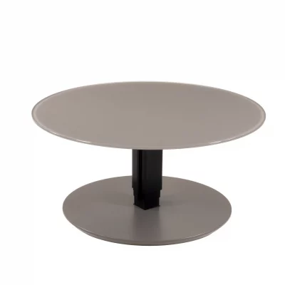 Couchtisch – höhenverstellbar, D. ca. 80cm, Graubeige lackiert