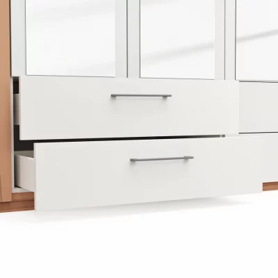 Drehtürenschrank Viana – B. ca. 270 cm, Furnier, Kernbuche, Weiß