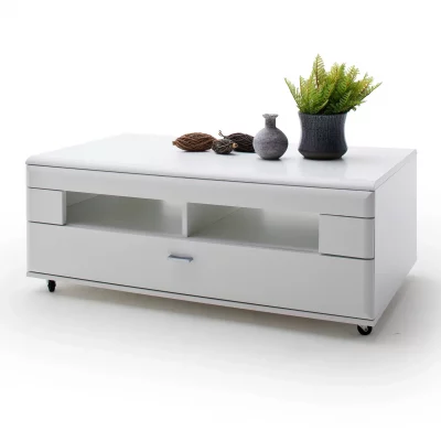 Couchtisch – mit Schubkasten, LBH ca. 70x115x44 cm, Weiß