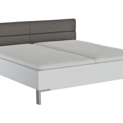 Bett Viana – Liegefläche ca. 200×200 cm, Holzwerkstoff Weiß, Kunstleder Anthrazit