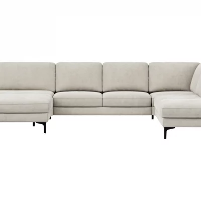 Wohnlandschaft Oviedo – Longchair links mit 2-Sitzer und Ecke rechts, Stoff, Natur