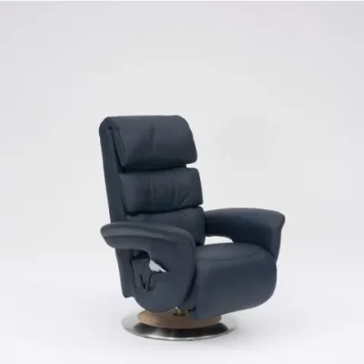 Fernsehsessel EM Hamm – Massagefunktion, Leder, Dunkelblau