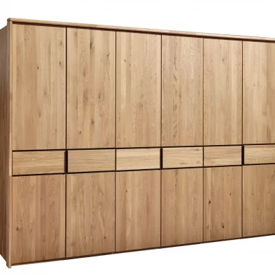 Drehtürenschrank Arano – B ca. 307cm, Eiche Massiv, Natur
