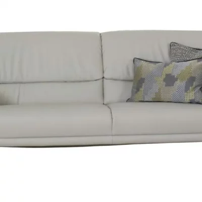 Sofa – 3-Sitzer, Leder, Silbergrau