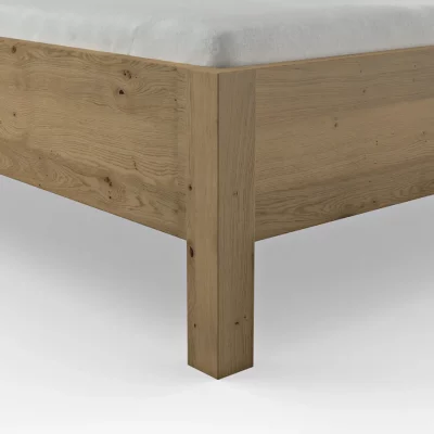 Bett Viana – Liegefläche ca. 200×200 cm, Balkeneiche furniert, Kunstleder Anthrazit