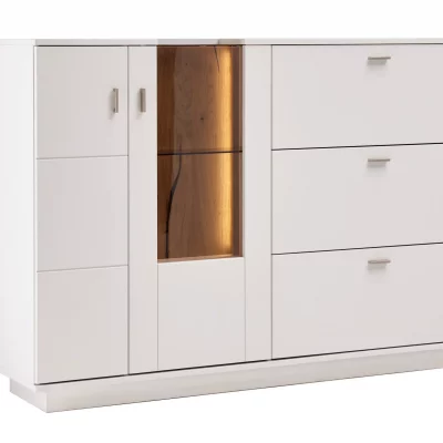 Highboard Rubia – inkl. Beleuchtung, Lack, Weiß