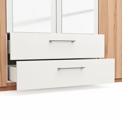 Drehtürenschrank Viana – B. ca. 180 cm, Furnier, Kernbuche, Weiß