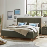 Polsterbett EM Maribor – Liegefläche ca. 180×200 cm, Stoff, grün