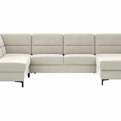 Wohnlandschaft Merlos H – Ecke links mit 2,5-Sitzer und Longchair rechts inkl. Relaxfunktion (motorisch),Stoff, Natur