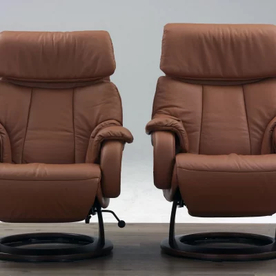 Sessel – Relaxfunktion, Leder, Braun