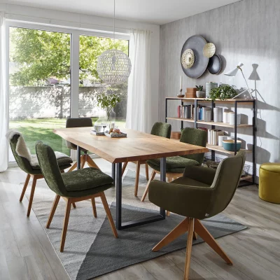 Polsterstuhl Macano – Stoff, Olive