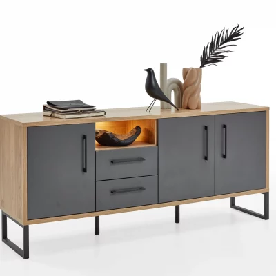 Sideboard – mit Beleuchtung, Wildeiche Dekor
