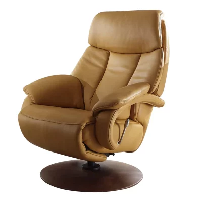 Sessel – mit Relaxfunktion, Leder, Dunkelbraun