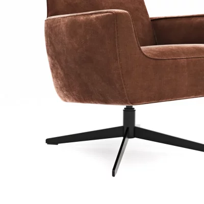 Drehsessel Matina – Größe L, Velour, Kupfer