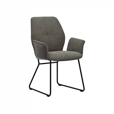 Armlehnstuhl Dinner – Stoff, Dunkelbraun