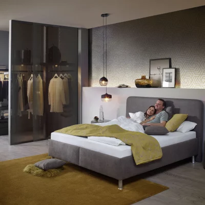 Polsterbett EM Select – Liegefläche ca. 180×200 cm, Stoff, khaki