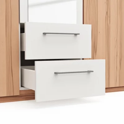 Drehtürenschrank Viana – B. ca. 136 cm, Furnier, Kernbuche, Weiß