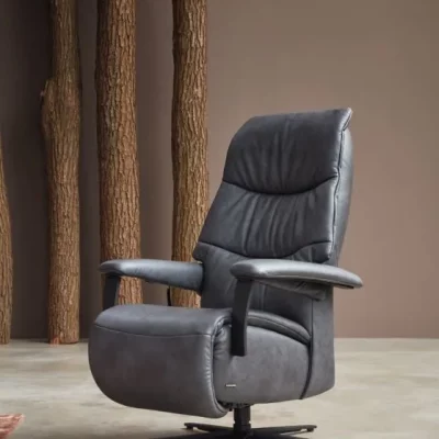 Fernsehsessel EM Aachen – Relaxfunktion 1-motorisch, Leder, grau