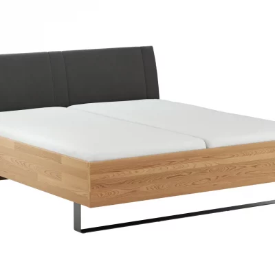 Bett Lenoso – Liegefläche ca. 180×200 cm, Eiche massiv, Kunstleder Anthrazit