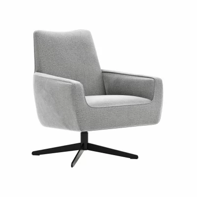 Drehsessel Matina – Größe L, Stoff, Hellgrau