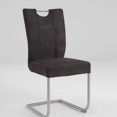 Freischwinger – Stoff, Dunkelbraun