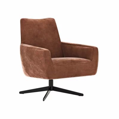 Drehsessel Matina – Größe L, Velour, Kupfer