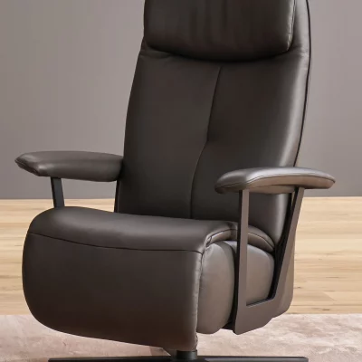 Fernsehsessel EM Duisburg – Relaxfunktion manuell, Leder, braun