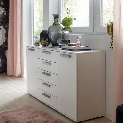 Kommode Viana – Holzwerkstoff, Weiß