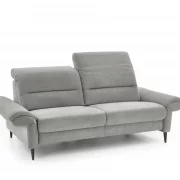 Sofa – 2,5-Sitzer, Kopfteil verstellbar, Stoff, Grau