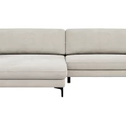 Ecksofa Oviedo – Longchair links mit 1,5-Sitzer, Stoff, Natur