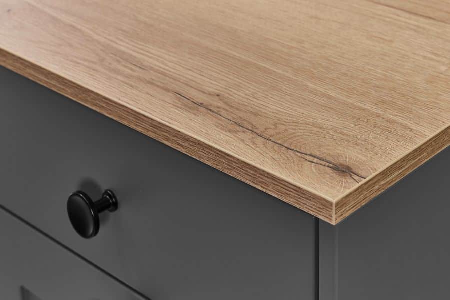 Nobilia Nordic Küche mit XTRA Ceramic Arbeitsplatte in der Optik Stone Oak