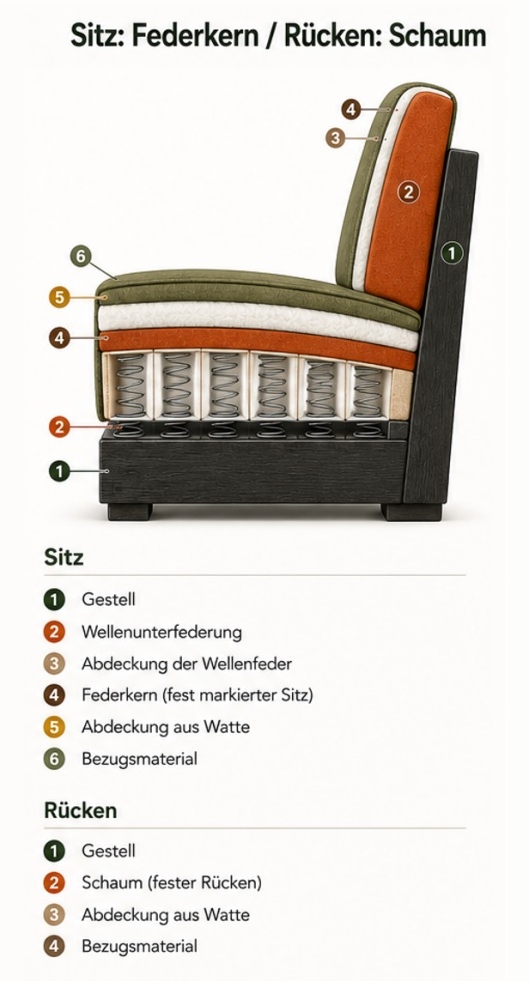 Federkern Sitzaufbau Sofa
