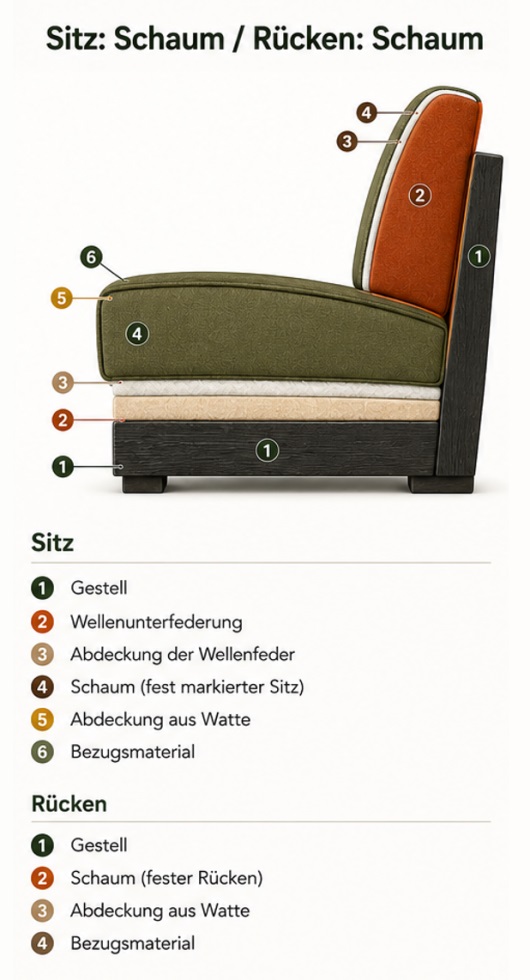 Kaltschaum Sitzaufbau Sofa kaufen Andernach
